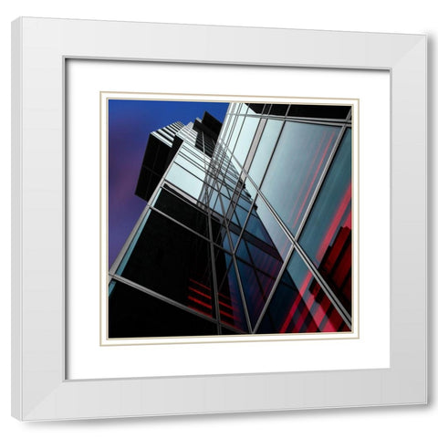 Mirror Wall White Modern Wood Framed Art Print with Double Matting by Claes, Gilbert