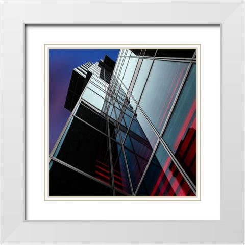 Mirror Wall White Modern Wood Framed Art Print with Double Matting by Claes, Gilbert