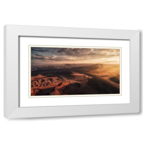 Light Blades White Modern Wood Framed Art Print with Double Matting by Colella, Rene