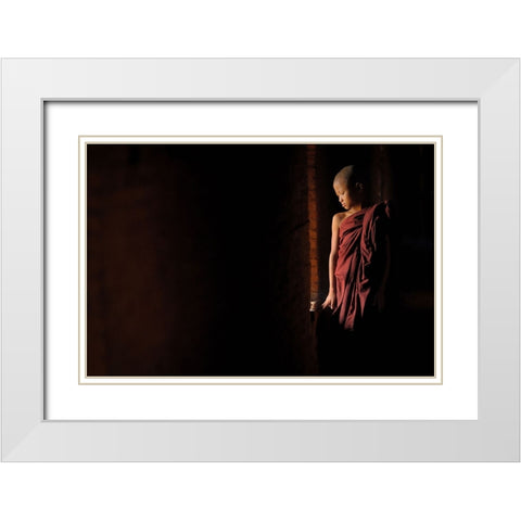 Inner Peace White Modern Wood Framed Art Print with Double Matting by Vichaya