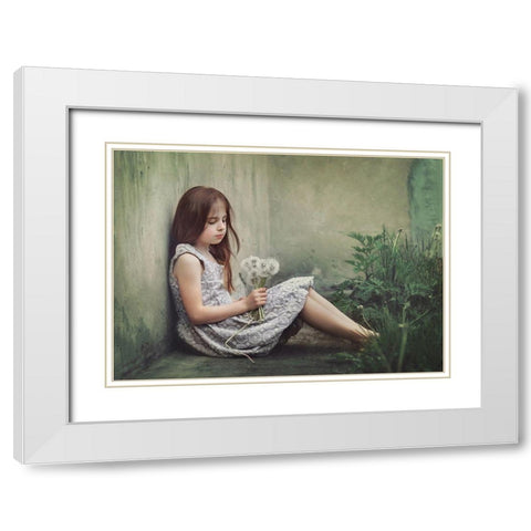 Behind The Corner White Modern Wood Framed Art Print with Double Matting by Monique