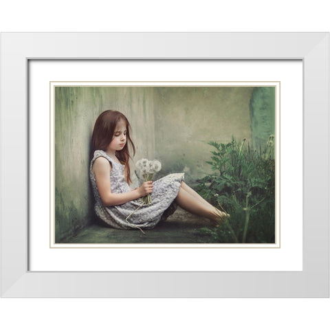 Behind The Corner White Modern Wood Framed Art Print with Double Matting by Monique