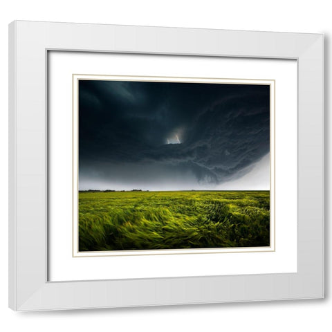 Sommergewitter_02 White Modern Wood Framed Art Print with Double Matting by Schumacher, Nicolas