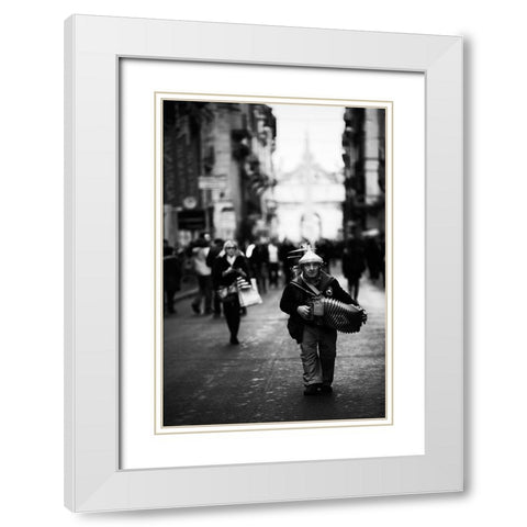 Orchestra-Man White Modern Wood Framed Art Print with Double Matting by Oncete, Julien