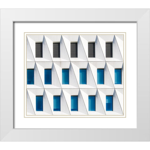 Backslashed White Modern Wood Framed Art Print with Double Matting by Vangindertael, Luc