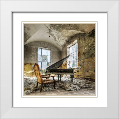 [In Heaven] White Modern Wood Framed Art Print with Double Matting by Benz, Mario