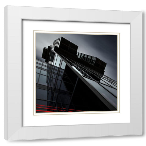 The Sting White Modern Wood Framed Art Print with Double Matting by Claes, Gilbert