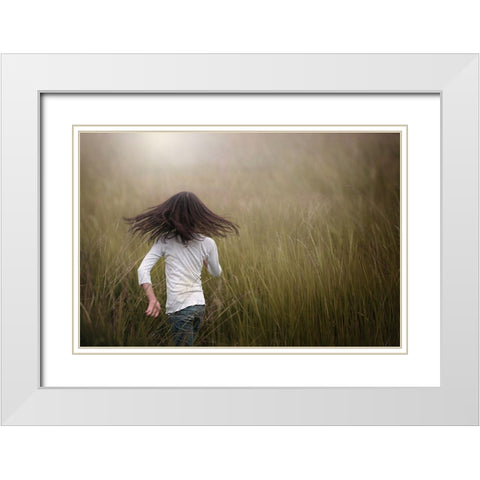 Noni White Modern Wood Framed Art Print with Double Matting by Yudhi Winarno, Teguh