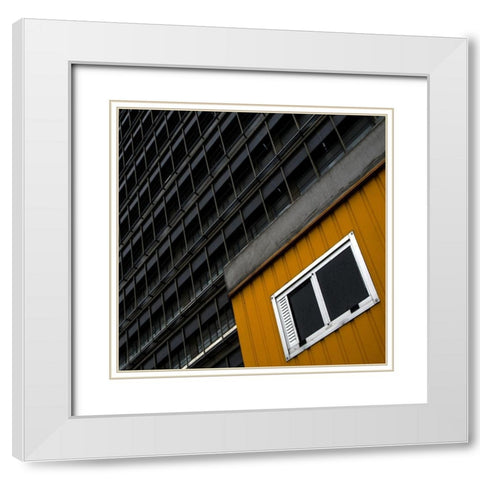 The Yard Shack White Modern Wood Framed Art Print with Double Matting by Claes, Gilbert