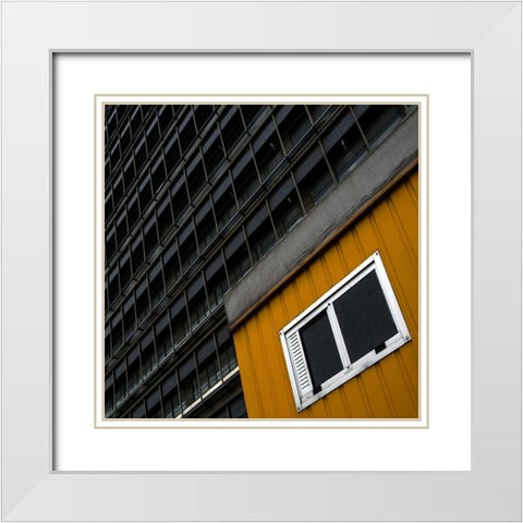 The Yard Shack White Modern Wood Framed Art Print with Double Matting by Claes, Gilbert