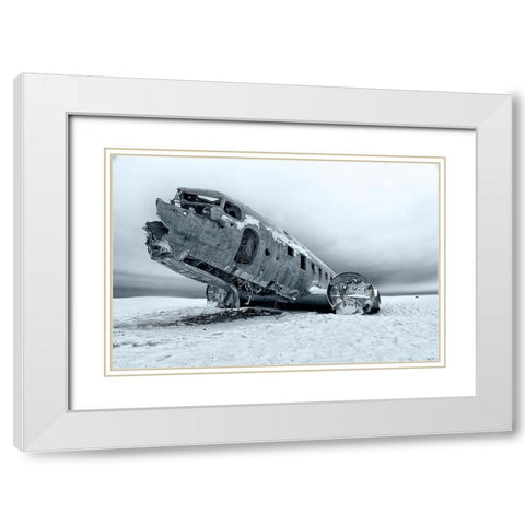 Safe Landing White Modern Wood Framed Art Print with Double Matting by Benussi, Anthony