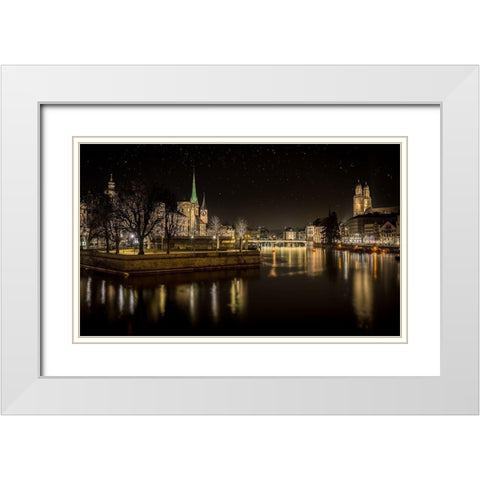 Zurich White Modern Wood Framed Art Print with Double Matting by Mitropoulos, Petros