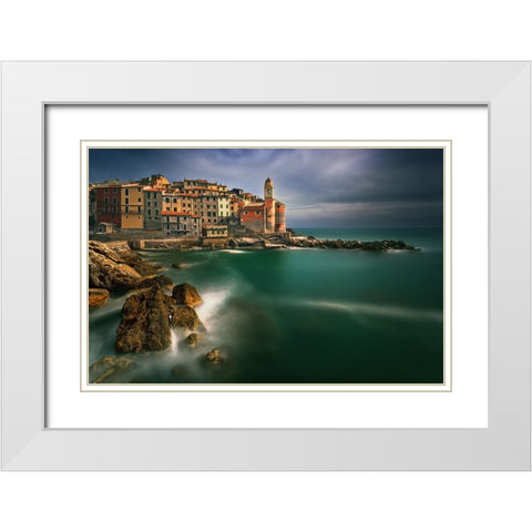 Tellaro... White Modern Wood Framed Art Print with Double Matting by Browko, Krzysztof