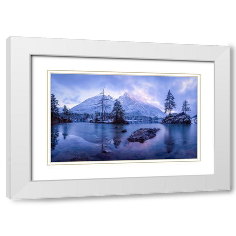 The Frozen Mountain White Modern Wood Framed Art Print with Double Matting by Gastager, Daniel