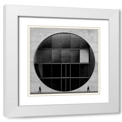 O2 White Modern Wood Framed Art Print with Double Matting by Correia Da, Fernando