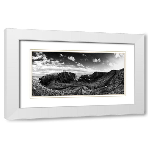 Dunnottar Castle White Modern Wood Framed Art Print with Double Matting by Clemens, Thomas