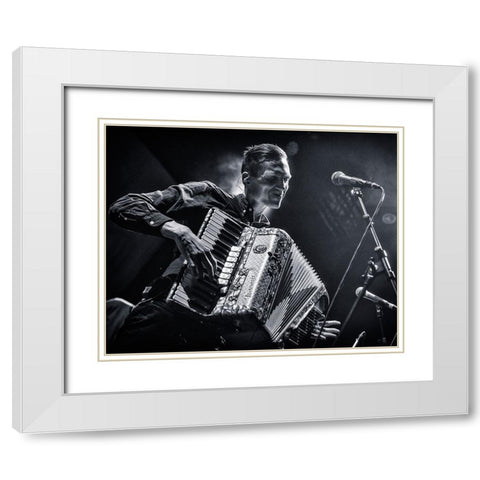 Joy White Modern Wood Framed Art Print with Double Matting by Samuelsson, Anders