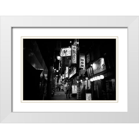 Street Of The World - Tokyo White Modern Wood Framed Art Print with Double Matting by Takeshi, Tsunoda