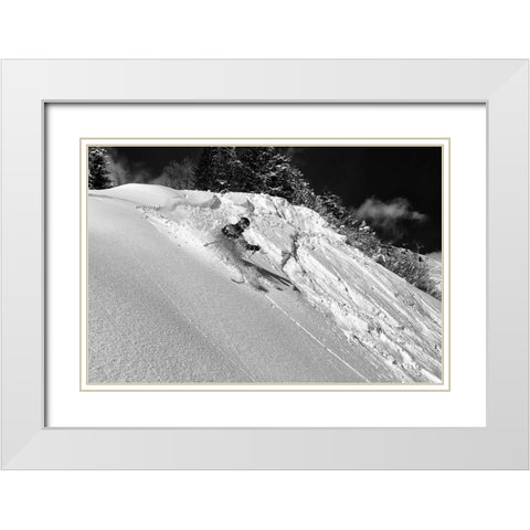 Freeride White Modern Wood Framed Art Print with Double Matting by Rebro, Marcel