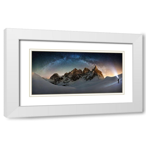 Hello Milky Way White Modern Wood Framed Art Print with Double Matting by Nicholas Roemmelt, Dr.