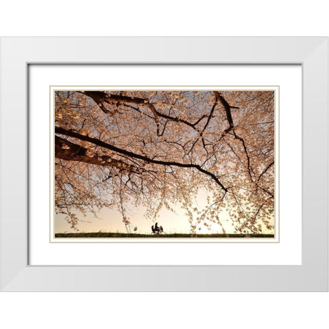 Way Back White Modern Wood Framed Art Print with Double Matting by Takanobu, Kano