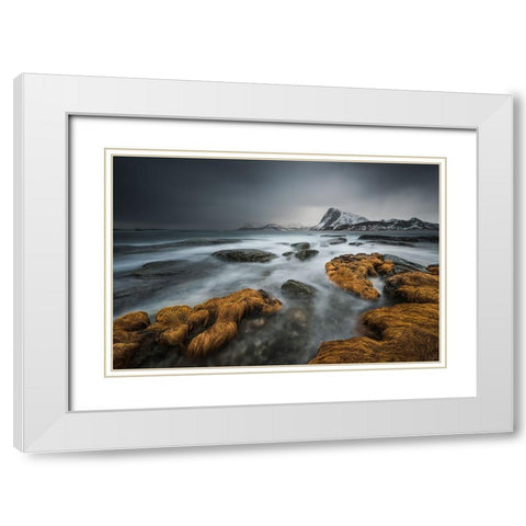 Stormy White Modern Wood Framed Art Print with Double Matting by Hoffmann, Raymond