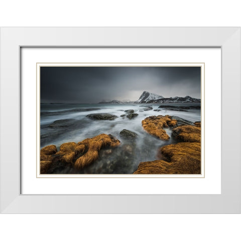 Stormy White Modern Wood Framed Art Print with Double Matting by Hoffmann, Raymond