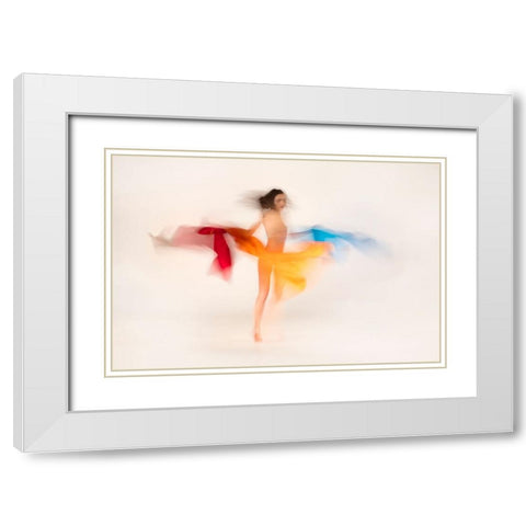 Colours White Modern Wood Framed Art Print with Double Matting by Gil Raga, Joan