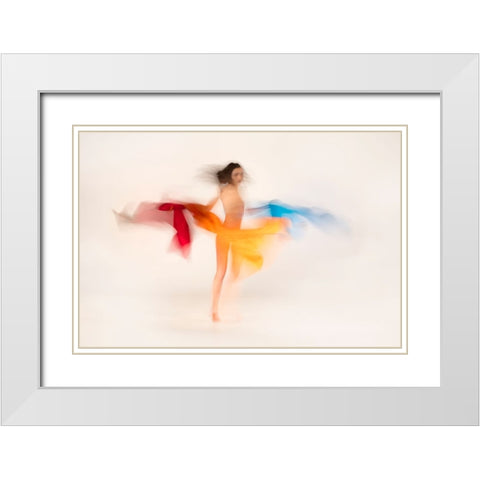 Colours White Modern Wood Framed Art Print with Double Matting by Gil Raga, Joan