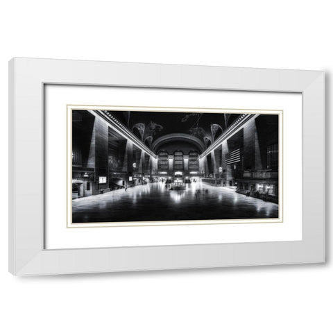 6:16 A.M. White Modern Wood Framed Art Print with Double Matting by De La, Javier