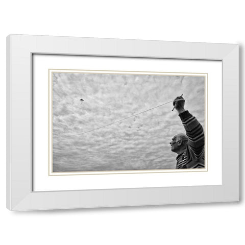 Freedom White Modern Wood Framed Art Print with Double Matting by Ihyabozkurt