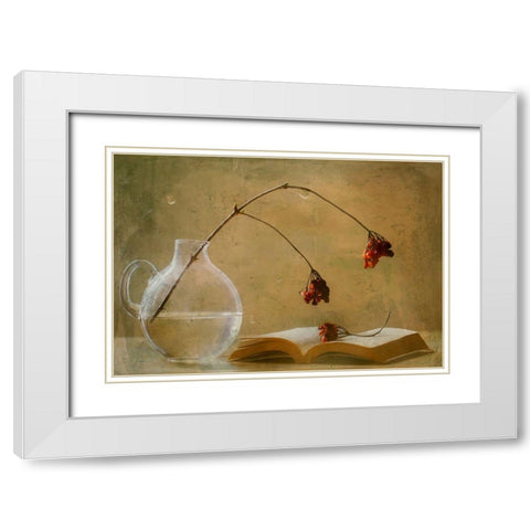 A Book White Modern Wood Framed Art Print with Double Matting by Devos, Delphine