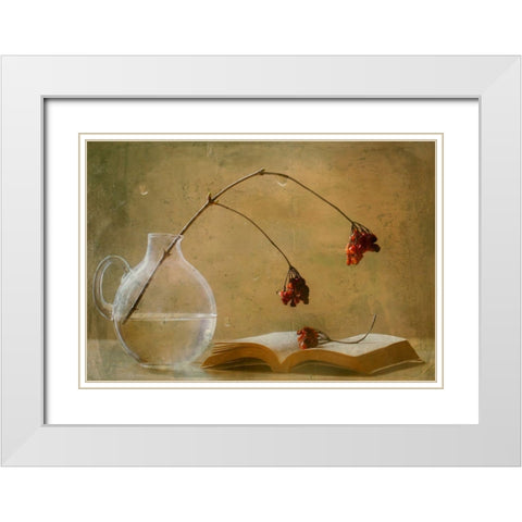 A Book White Modern Wood Framed Art Print with Double Matting by Devos, Delphine