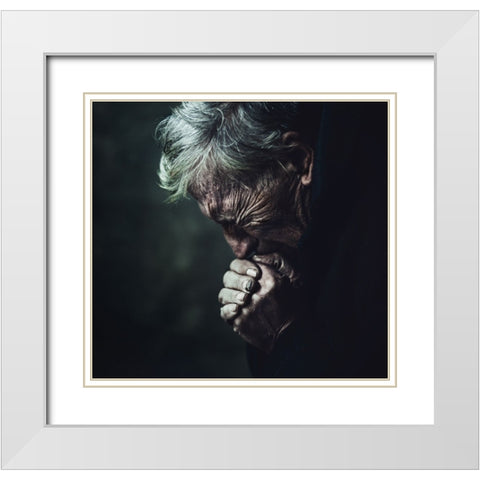 Untitled White Modern Wood Framed Art Print with Double Matting by Jovanovic, Koki