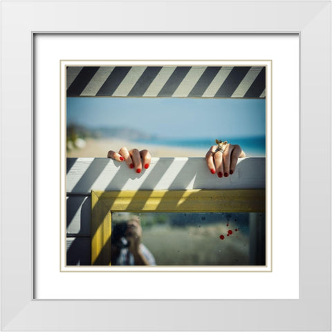 Escape White Modern Wood Framed Art Print with Double Matting by Ambra