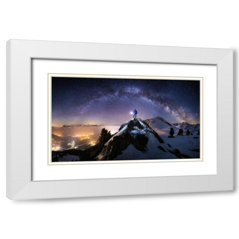 Per Aspera Ad Astra White Modern Wood Framed Art Print with Double Matting by Nicholas Roemmelt, Dr.