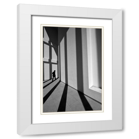 Black Line White Modern Wood Framed Art Print with Double Matting by Joseph, Florentinus
