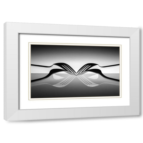 Spider White Modern Wood Framed Art Print with Double Matting by De Kogel, Wieteke