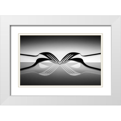 Spider White Modern Wood Framed Art Print with Double Matting by De Kogel, Wieteke