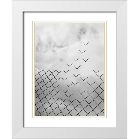 Freedom White Modern Wood Framed Art Print with Double Matting by Alonso, Daniel