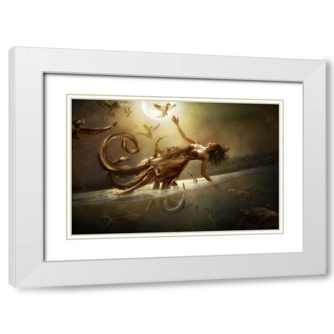 Diversity White Modern Wood Framed Art Print with Double Matting by Kiciak, Christophe