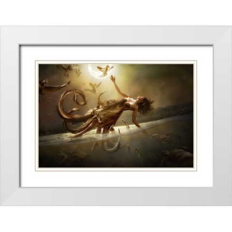 Diversity White Modern Wood Framed Art Print with Double Matting by Kiciak, Christophe