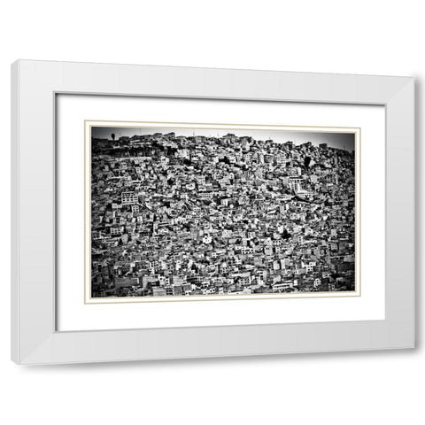 Favela Village In El Alto-La Paz-Bolivia White Modern Wood Framed Art Print with Double Matting by Lindhe, Joel