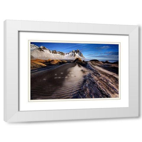 Frosted Dunes And Shattered Peaks White Modern Wood Framed Art Print with Double Matting by Cole, Trevor