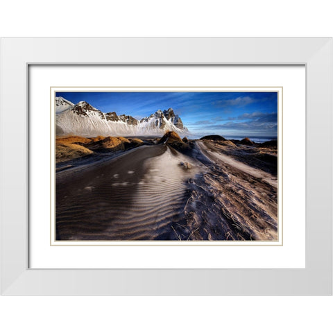 Frosted Dunes And Shattered Peaks White Modern Wood Framed Art Print with Double Matting by Cole, Trevor