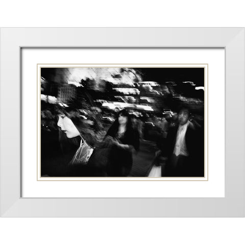 Untitled White Modern Wood Framed Art Print with Double Matting by Suzuki, Tatsuo
