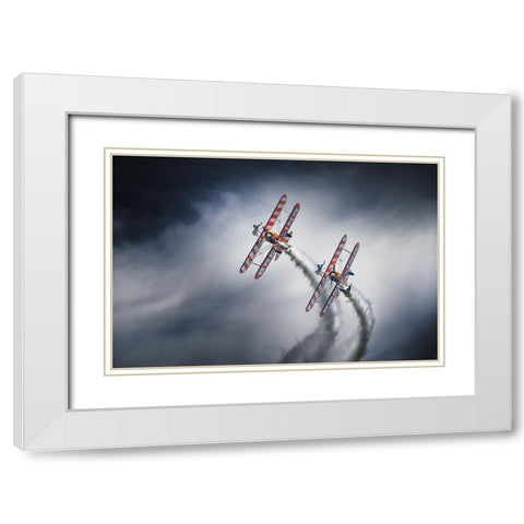 Wingwalkers White Modern Wood Framed Art Print with Double Matting by Leon