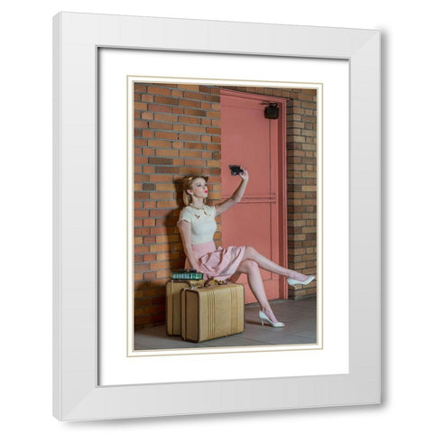 An Old Self Portrait White Modern Wood Framed Art Print with Double Matting by Woodforth, Kirsten