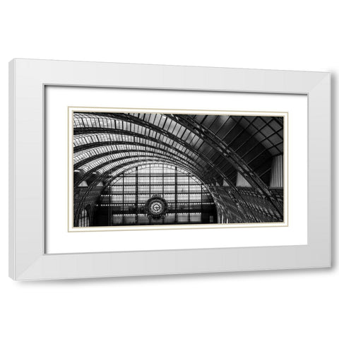 Lescargot Du Temps White Modern Wood Framed Art Print with Double Matting by Pelissier, Marc