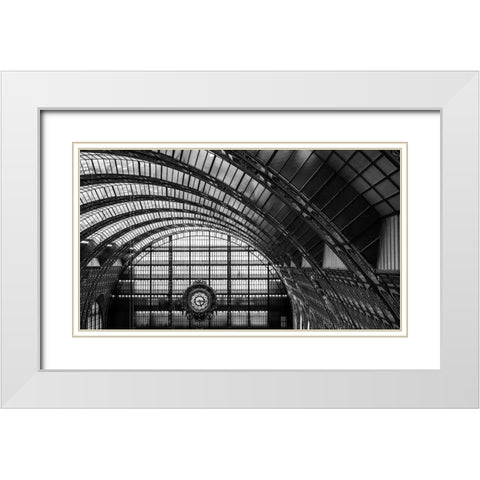 Lescargot Du Temps White Modern Wood Framed Art Print with Double Matting by Pelissier, Marc